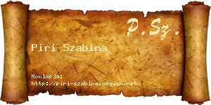 Piri Szabina névjegykártya